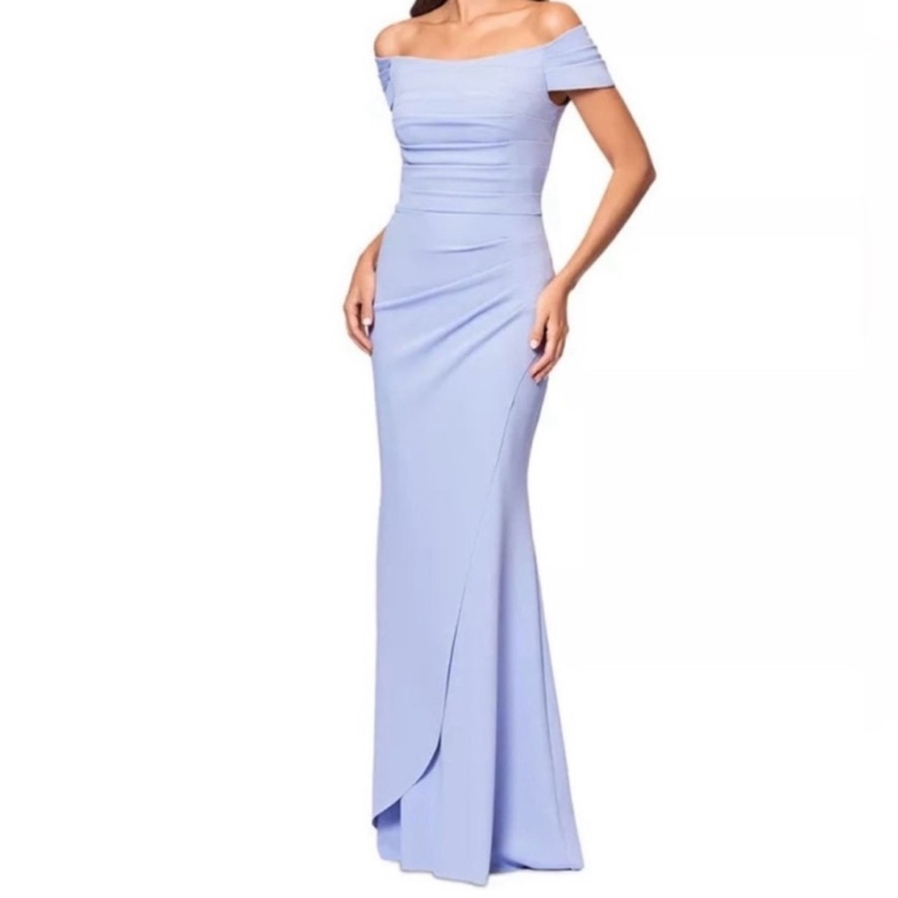 Xscape Strapless Light Blue Gown
